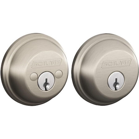 Schlage B-Series Satin Nickel Double Cylinder Deadbolt B62NG619